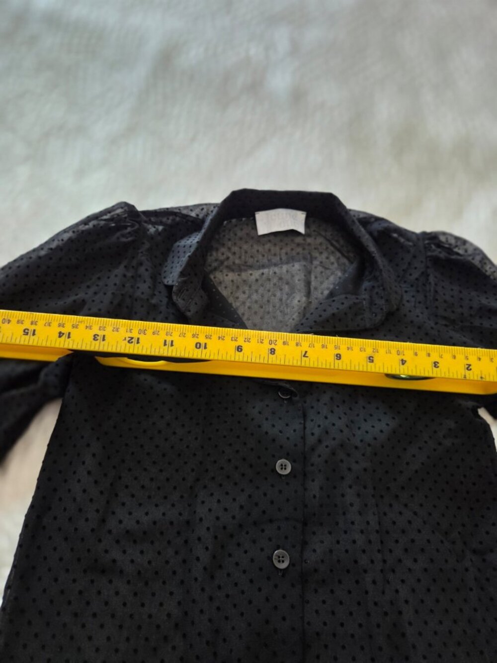 Jeune Otte Black Swiss Dot Belted Shirt Dress Slip Size S - Picture 11 of 12